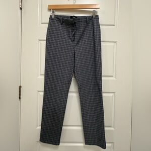 Theory Women's Blue Checkered Ankle Pants